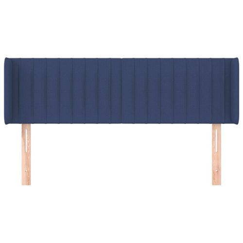 Tête de lit avec oreilles Bleu 147x16x78/88 cm Tissu - Photo n°3; ?>