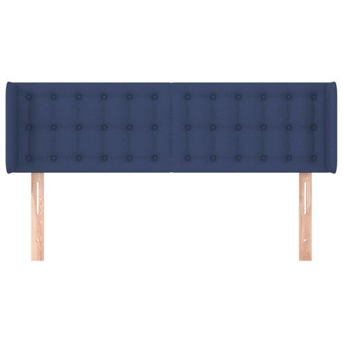 Tête de lit avec oreilles Bleu 147x16x78/88 cm Tissu - Photo n°3; ?>