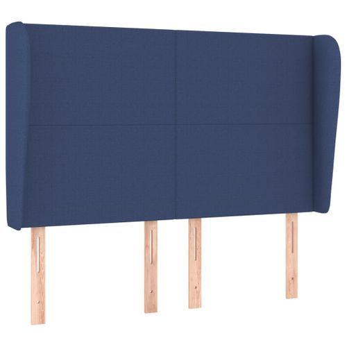 Tête de lit avec oreilles Bleu 147x23x118/128 cm Tissu - Photo n°2; ?>