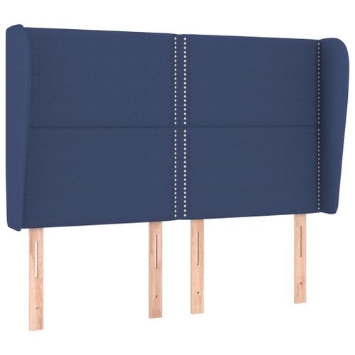 Tête de lit avec oreilles Bleu 147x23x118/128 cm Tissu - Photo n°2; ?>