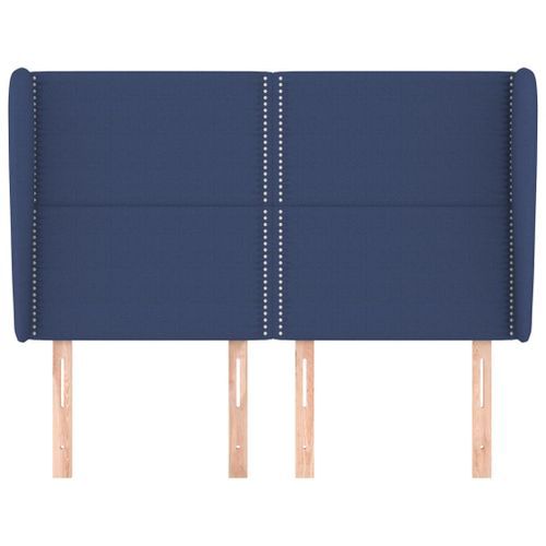 Tête de lit avec oreilles Bleu 147x23x118/128 cm Tissu - Photo n°3; ?>