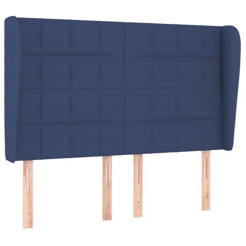 Tête de lit avec oreilles Bleu 147x23x118/128 cm Tissu - Photo n°2; ?>