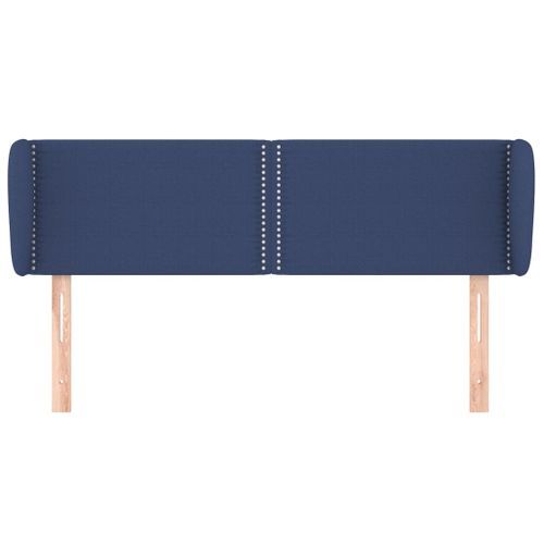 Tête de lit avec oreilles Bleu 147x23x78/88 cm Tissu - Photo n°3; ?>