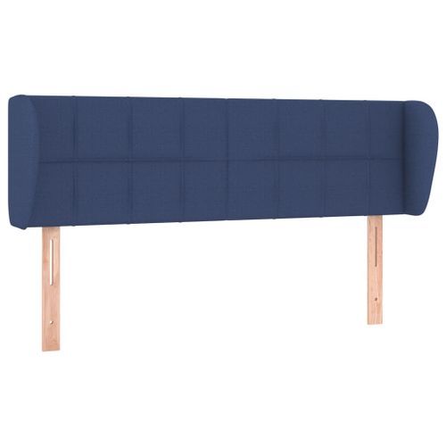 Tête de lit avec oreilles Bleu 147x23x78/88 cm Tissu - Photo n°2; ?>