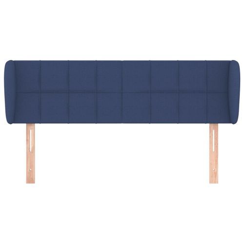 Tête de lit avec oreilles Bleu 147x23x78/88 cm Tissu - Photo n°3; ?>