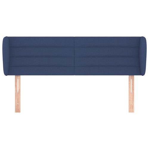 Tête de lit avec oreilles Bleu 147x23x78/88 cm Tissu - Photo n°3; ?>