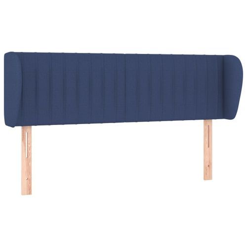 Tête de lit avec oreilles Bleu 147x23x78/88 cm Tissu - Photo n°2; ?>