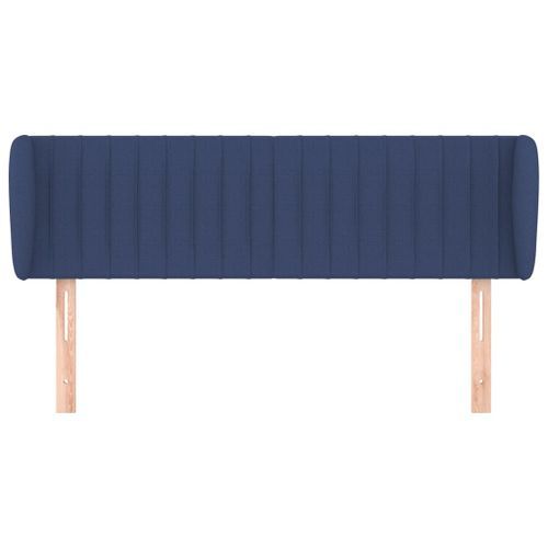 Tête de lit avec oreilles Bleu 147x23x78/88 cm Tissu - Photo n°3; ?>