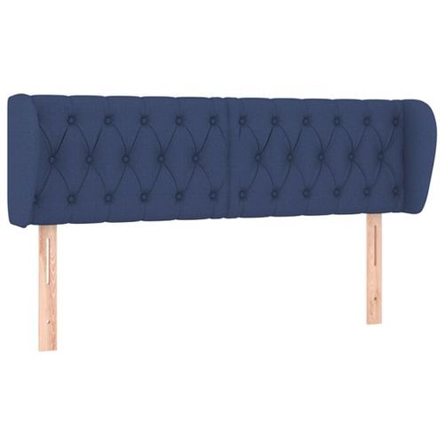 Tête de lit avec oreilles Bleu 147x23x78/88 cm Tissu - Photo n°2; ?>