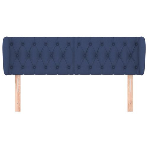 Tête de lit avec oreilles Bleu 147x23x78/88 cm Tissu - Photo n°3; ?>