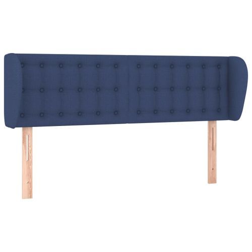 Tête de lit avec oreilles Bleu 147x23x78/88 cm Tissu - Photo n°2; ?>