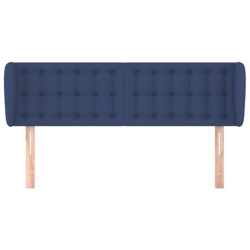 Tête de lit avec oreilles Bleu 147x23x78/88 cm Tissu - Photo n°3; ?>