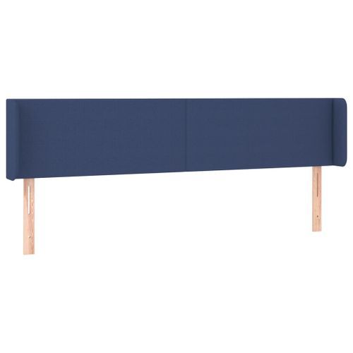 Tête de lit avec oreilles Bleu 163x16x78/88 cm Tissu - Photo n°2; ?>