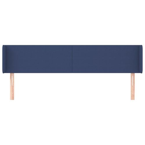 Tête de lit avec oreilles Bleu 163x16x78/88 cm Tissu - Photo n°3; ?>