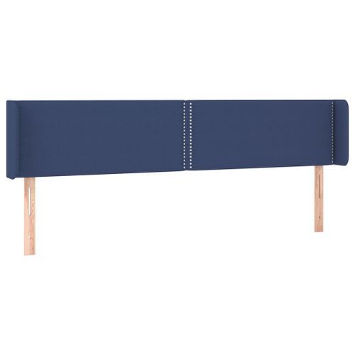 Tête de lit avec oreilles Bleu 163x16x78/88 cm Tissu - Photo n°2; ?>