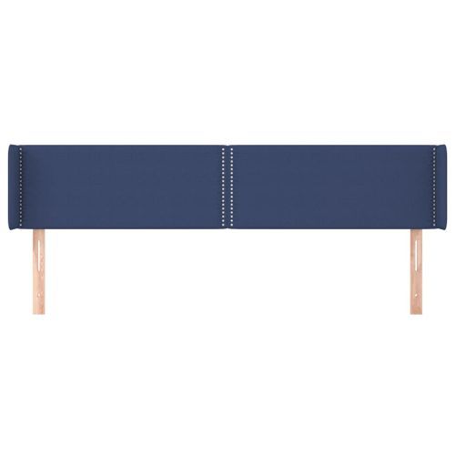 Tête de lit avec oreilles Bleu 163x16x78/88 cm Tissu - Photo n°3; ?>