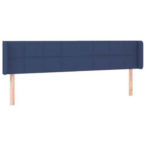 Tête de lit avec oreilles Bleu 163x16x78/88 cm Tissu - Photo n°2; ?>