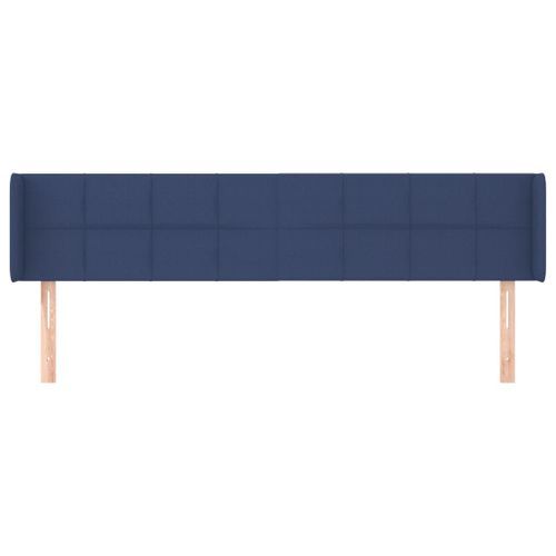 Tête de lit avec oreilles Bleu 163x16x78/88 cm Tissu - Photo n°3; ?>