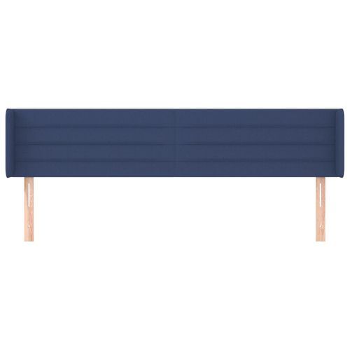 Tête de lit avec oreilles Bleu 163x16x78/88 cm Tissu - Photo n°3; ?>