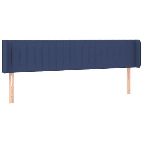 Tête de lit avec oreilles Bleu 163x16x78/88 cm Tissu - Photo n°2; ?>