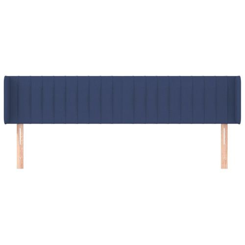 Tête de lit avec oreilles Bleu 163x16x78/88 cm Tissu - Photo n°3; ?>