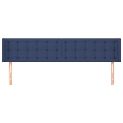 Tête de lit avec oreilles Bleu 163x16x78/88 cm Tissu - Photo n°3; ?>