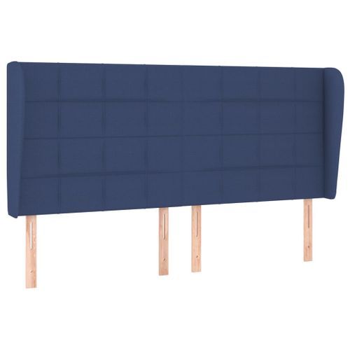 Tête de lit avec oreilles Bleu 163x23x118/128 cm Tissu - Photo n°2; ?>