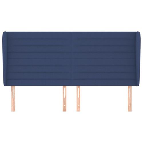 Tête de lit avec oreilles Bleu 163x23x118/128 cm Tissu - Photo n°3; ?>