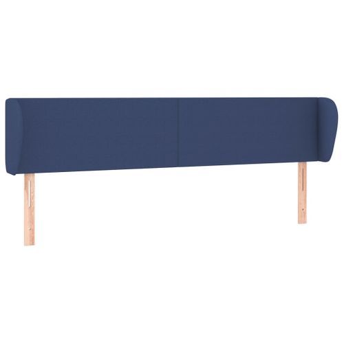 Tête de lit avec oreilles Bleu 163x23x78/88 cm Tissu - Photo n°2; ?>