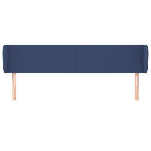 Tête de lit avec oreilles Bleu 163x23x78/88 cm Tissu - Photo n°3; ?>