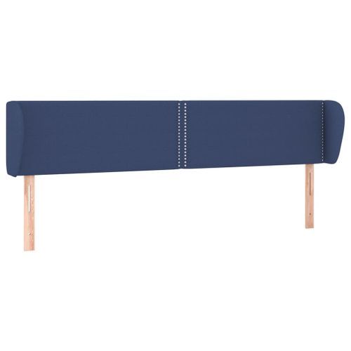 Tête de lit avec oreilles Bleu 163x23x78/88 cm Tissu - Photo n°2; ?>