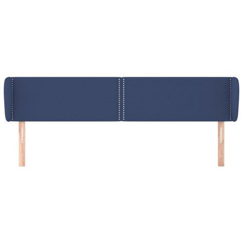 Tête de lit avec oreilles Bleu 163x23x78/88 cm Tissu - Photo n°3; ?>