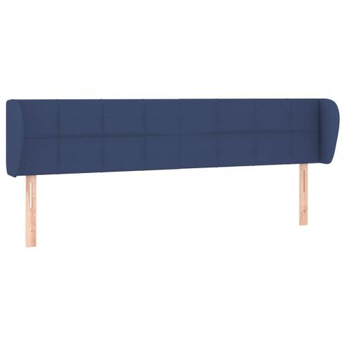 Tête de lit avec oreilles Bleu 163x23x78/88 cm Tissu - Photo n°2; ?>