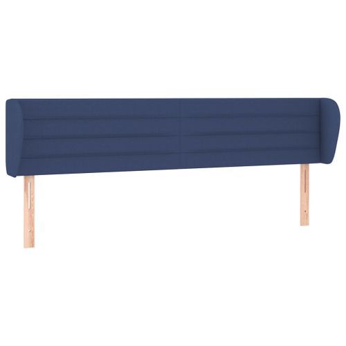 Tête de lit avec oreilles Bleu 163x23x78/88 cm Tissu - Photo n°2; ?>