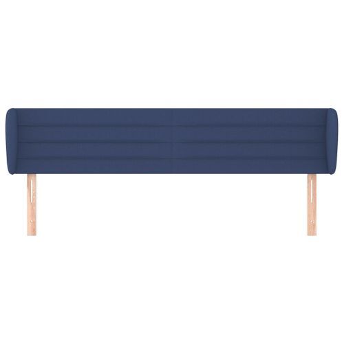 Tête de lit avec oreilles Bleu 163x23x78/88 cm Tissu - Photo n°3; ?>