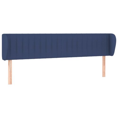 Tête de lit avec oreilles Bleu 163x23x78/88 cm Tissu - Photo n°2; ?>