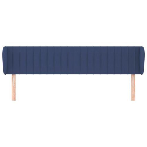 Tête de lit avec oreilles Bleu 163x23x78/88 cm Tissu - Photo n°3; ?>