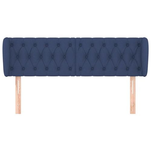 Tête de lit avec oreilles Bleu 163x23x78/88 cm Tissu - Photo n°3; ?>