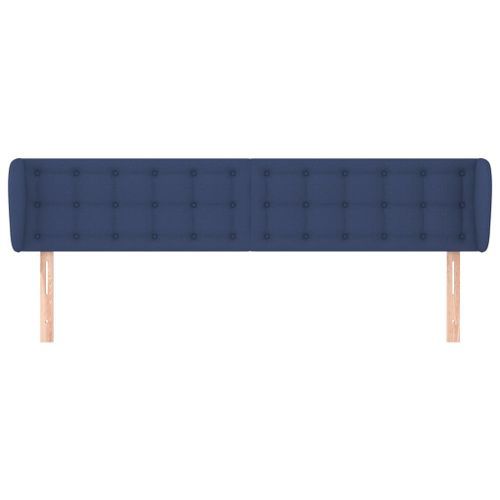 Tête de lit avec oreilles Bleu 163x23x78/88 cm Tissu - Photo n°3; ?>