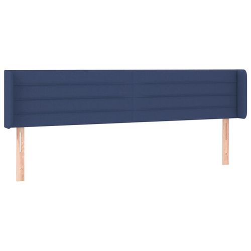 Tête de lit avec oreilles Bleu 183x16x78/88 cm Tissu - Photo n°2; ?>