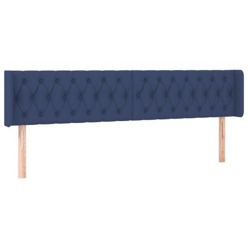 Tête de lit avec oreilles Bleu 183x16x78/88 cm Tissu - Photo n°2; ?>