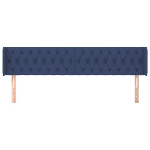 Tête de lit avec oreilles Bleu 183x16x78/88 cm Tissu - Photo n°3; ?>