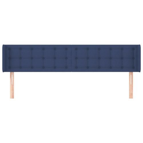 Tête de lit avec oreilles Bleu 183x16x78/88 cm Tissu - Photo n°3; ?>