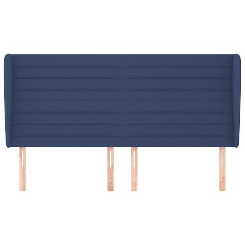 Tête de lit avec oreilles Bleu 183x23x118/128 cm Tissu - Photo n°3; ?>