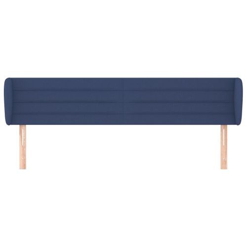 Tête de lit avec oreilles Bleu 183x23x78/88 cm Tissu - Photo n°3; ?>