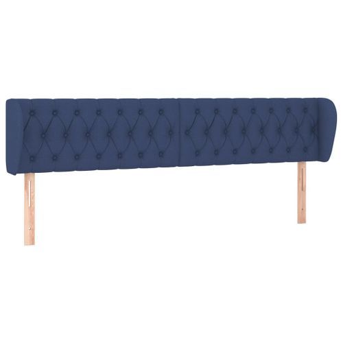 Tête de lit avec oreilles Bleu 183x23x78/88 cm Tissu - Photo n°2; ?>