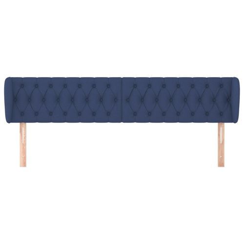 Tête de lit avec oreilles Bleu 183x23x78/88 cm Tissu - Photo n°3; ?>