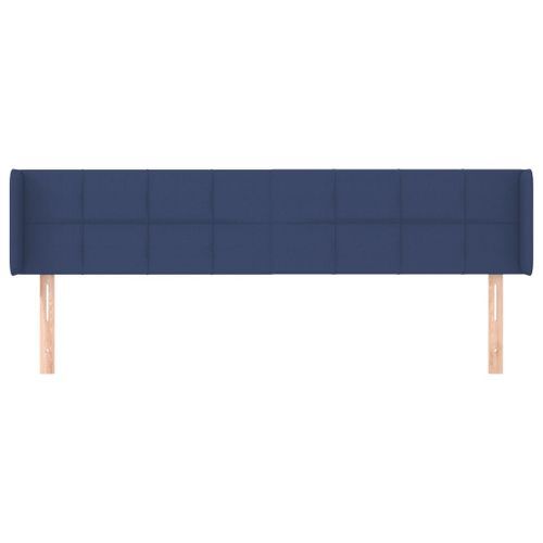 Tête de lit avec oreilles Bleu 203x16x78/88 cm Tissu - Photo n°3; ?>