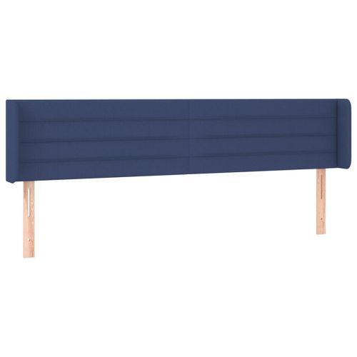 Tête de lit avec oreilles Bleu 203x16x78/88 cm Tissu - Photo n°2; ?>