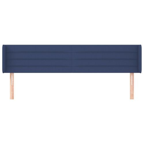 Tête de lit avec oreilles Bleu 203x16x78/88 cm Tissu - Photo n°3; ?>